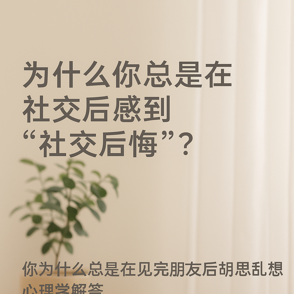 为什么你总是在社交后感到“社交后悔”？
