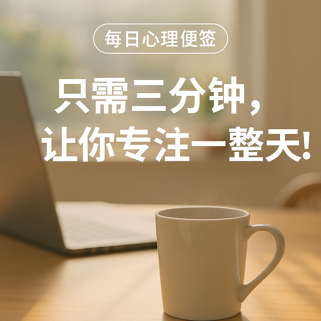只需三分钟，让你专注一整天！